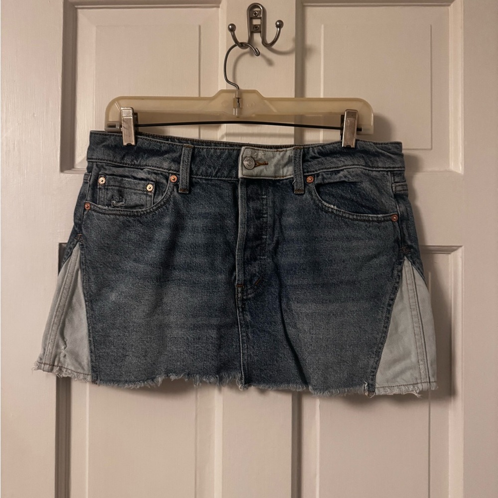 We The Free Two-Tone Denim Mini Skirt